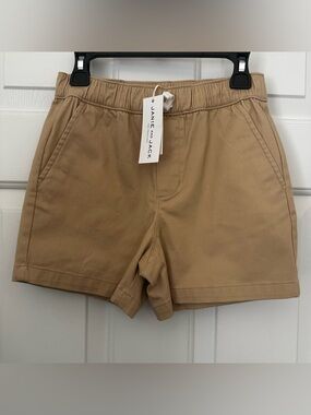 NWT Janie & Jack “Shortest Short” Boys Khaki Chino Pull on Elastic Sz 8